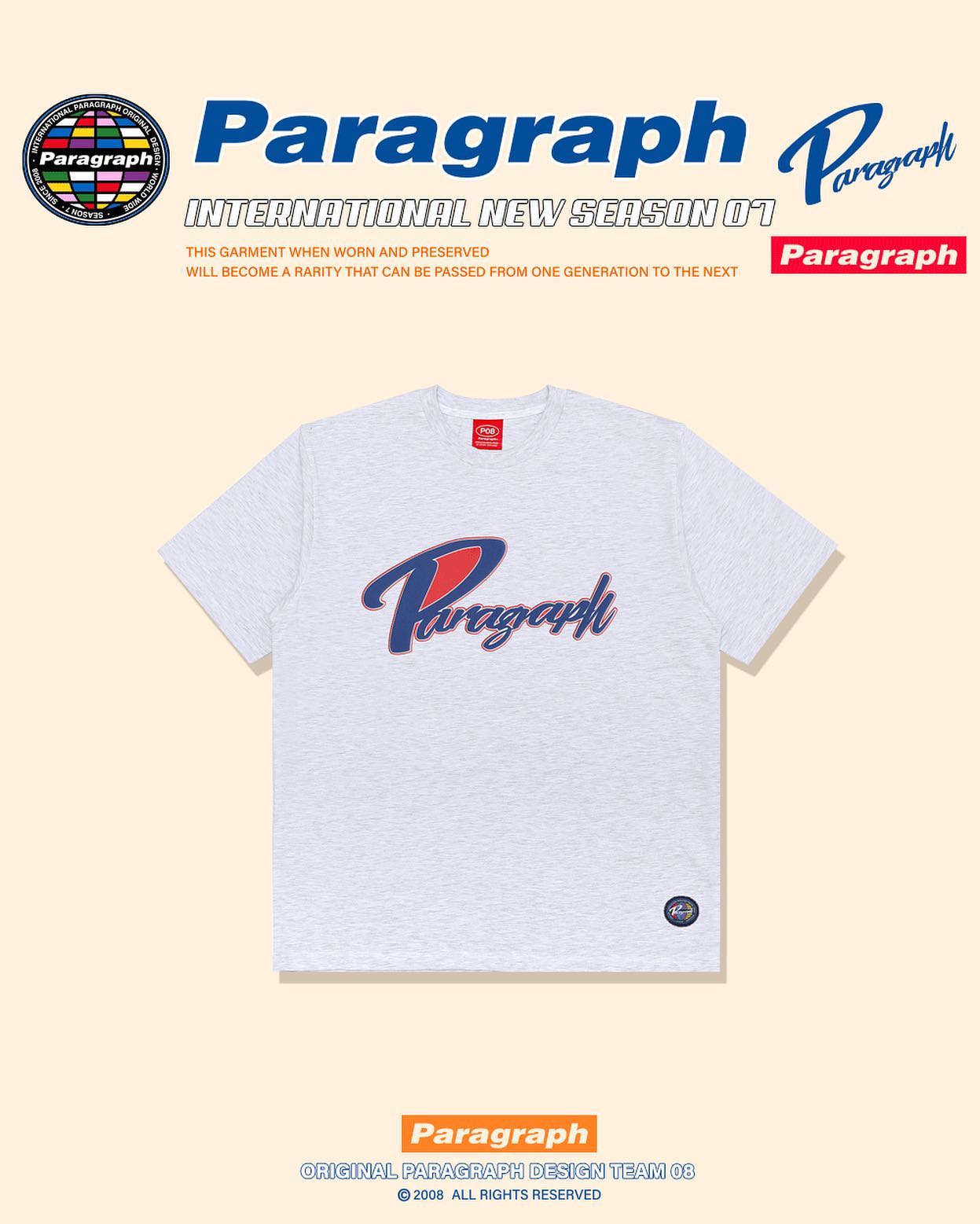 PARAGRAPH/22AW ベースボールロゴ 半袖Tシャツ