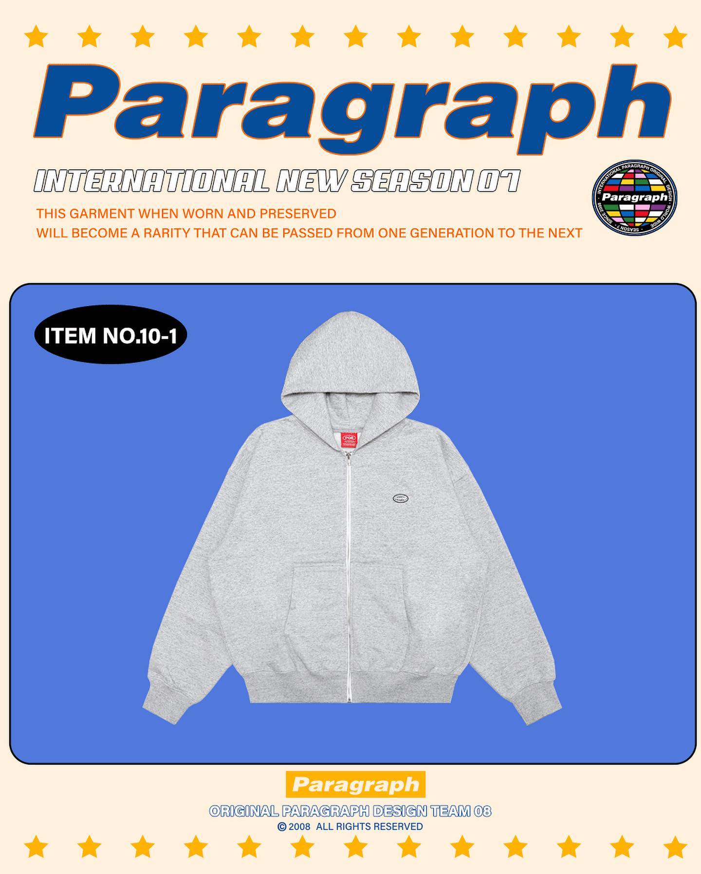 PARAGRAPH/22AW レトロジップアップパーカー