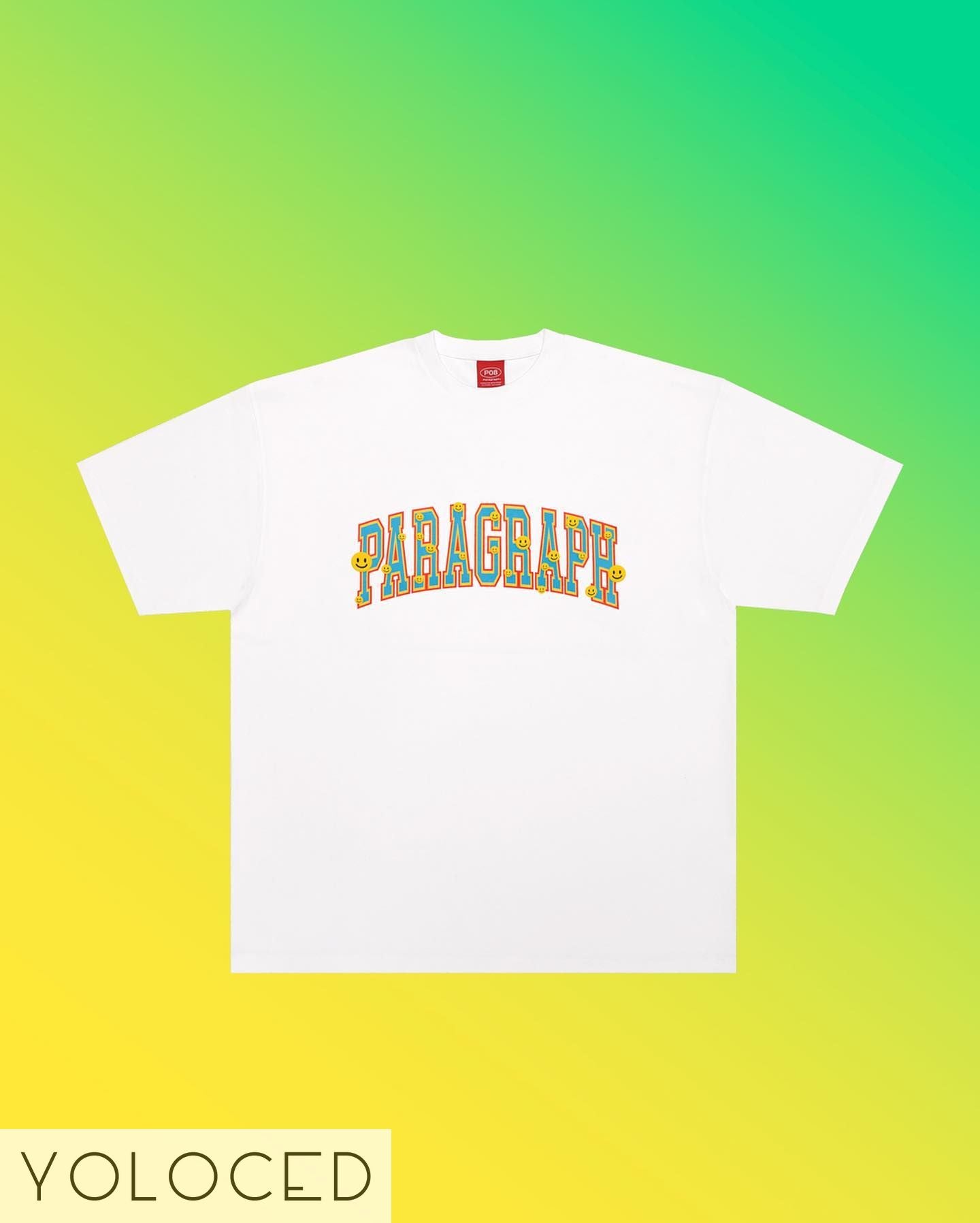 PARAGRAPH/22SS スマイルカレッジロゴ Tシャツ