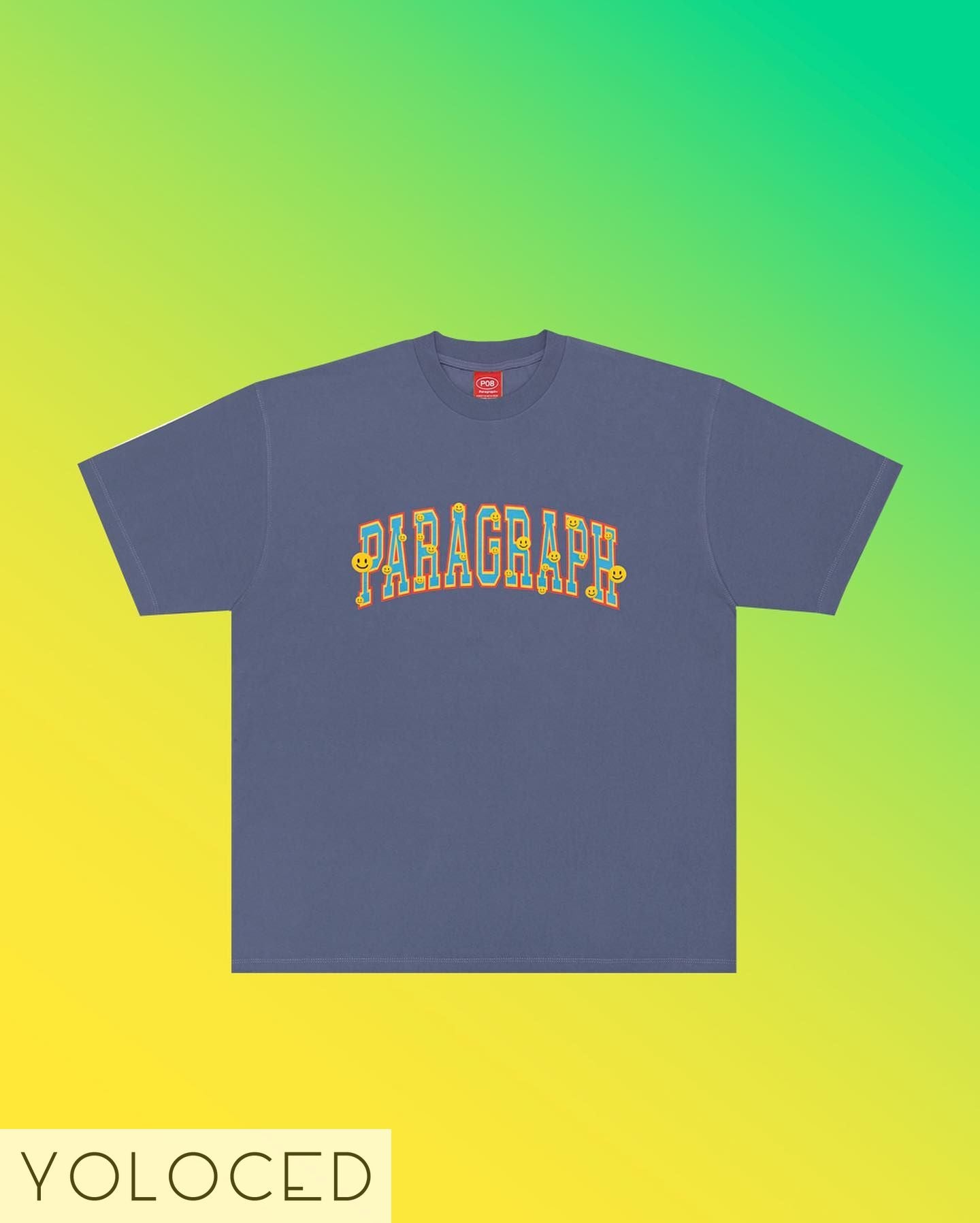 PARAGRAPH/22SS スマイルカレッジロゴ Tシャツ
