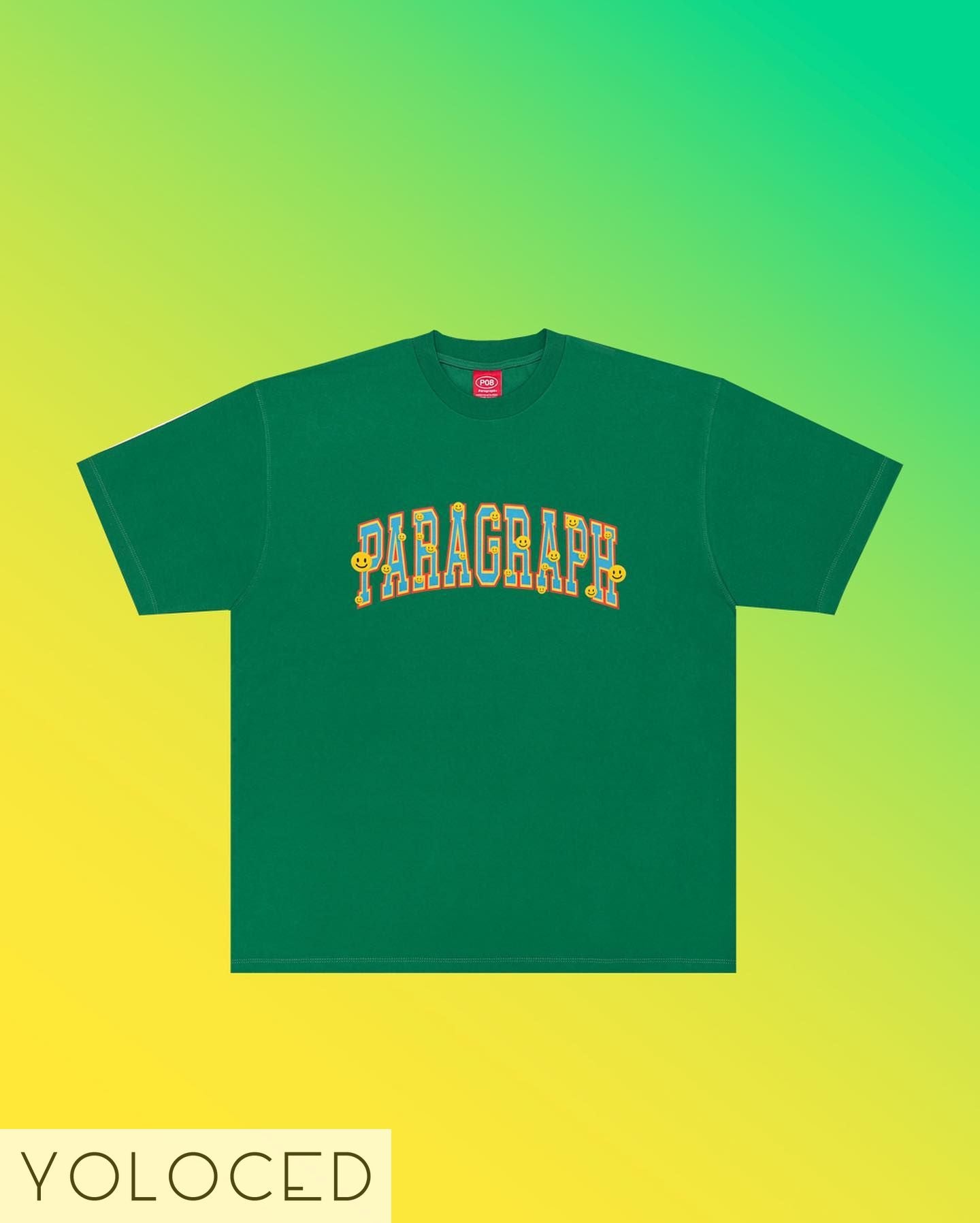 PARAGRAPH/22SS スマイルカレッジロゴ Tシャツ