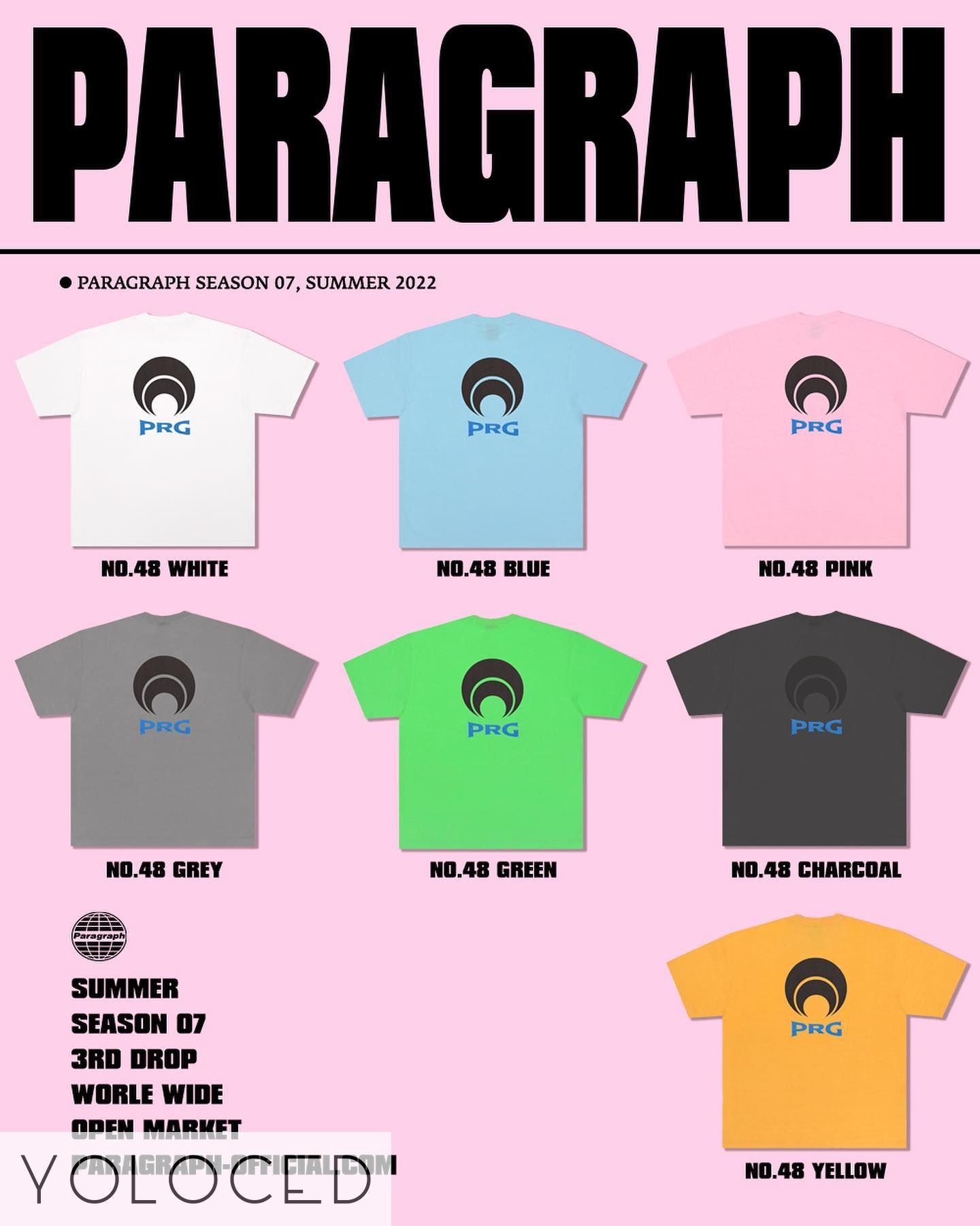 PARAGRAPH/22SS PRGロゴ Tシャツ