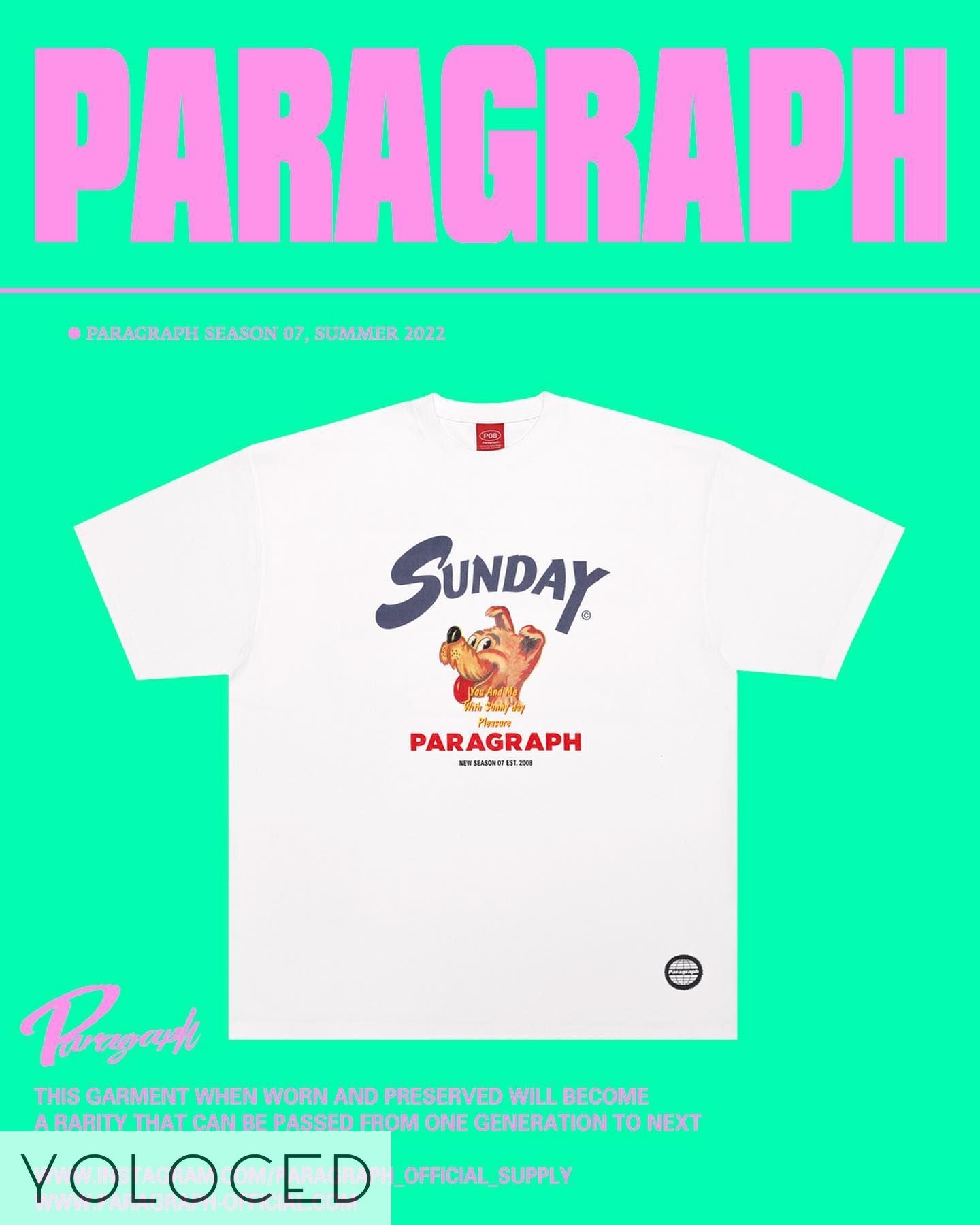 PARAGRAPH/22SS SUNDAYドッグ Tシャツ